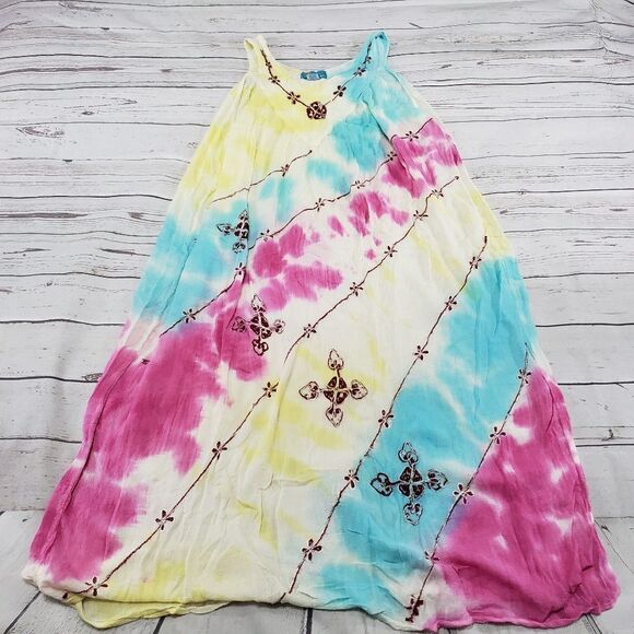 Sunflower Dress Size Free Embroidered Embroidery  - Picture 1 of 5